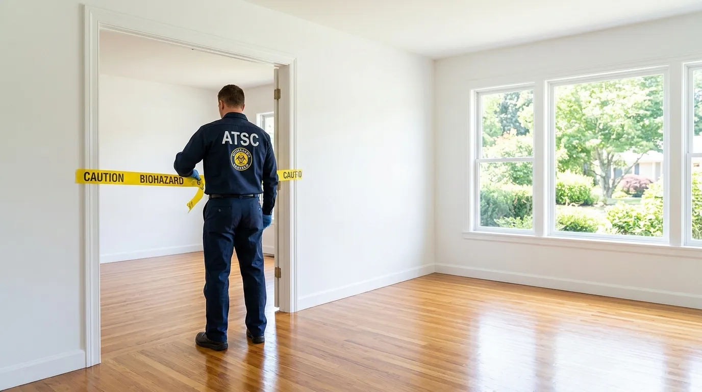 Certified biohazard cleanup crew performing Trauma Scene Cleanup in Bernardsville